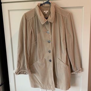 Soft, cozy corduroy J. Jill swing coat.